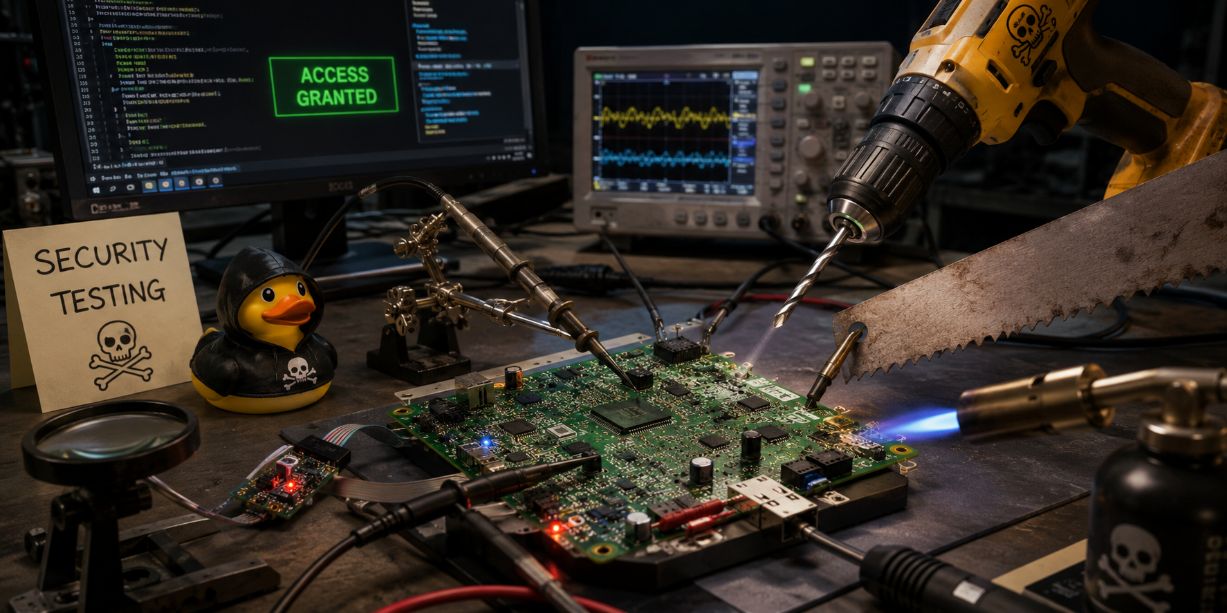 Active bench during a hardware security assessment
